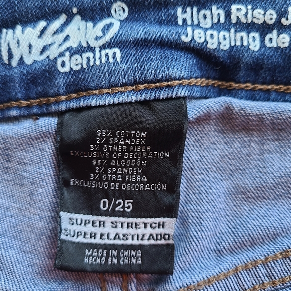 Massimo Women's Embroidered High Rise Jegging, Size: 0 Color: Blue - Picture 11 of 15